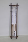 An oak cased Admiral Fitzroy's barometer, 102 x 26