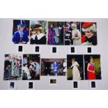 A set of ten photographic slides depicting Princess Diana and a set of accompanying photographs,