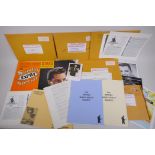 A collection of Buddy Holly ephemera, and a signed postcard of Bill Haley