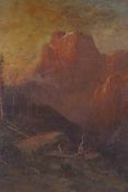 Frederick Ferdinand Schafer (German-American, 1839-1927), Lassen Peak, California, signed, oil on