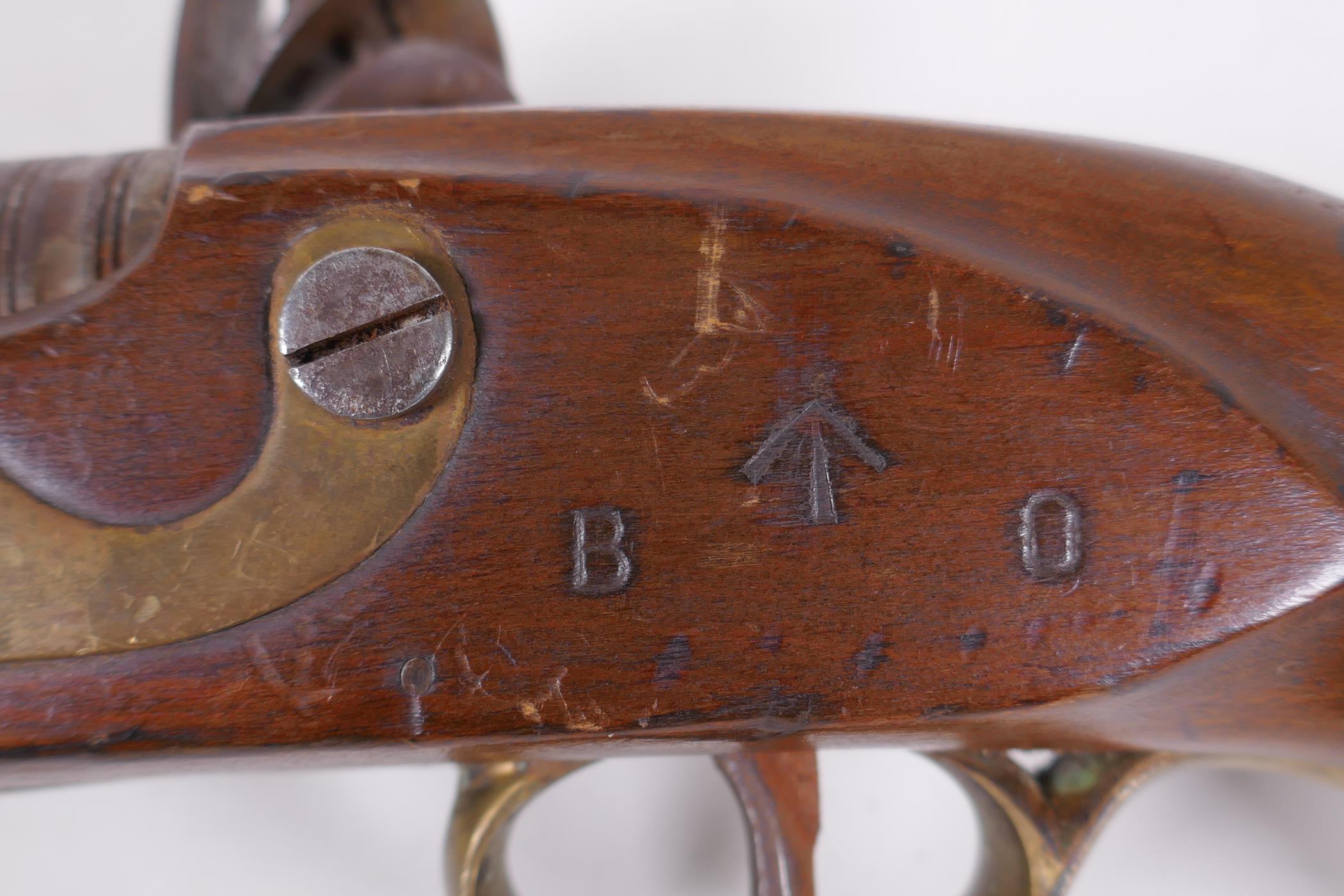 A late C18th/early C19th flintlock pistol, barrel 23cm long, the lock stamped Tower on a crown - Image 5 of 6