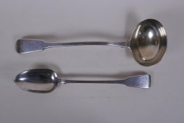 A Georgian silver ladle by Samuel Hayne & Dudley Carter, London 1837, and a Georgian silver