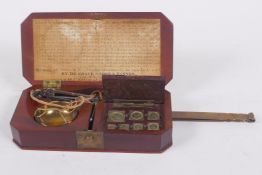 A set of C19th jeweller's diamond scales by De Grave, Short & Fanner, complete with weights and