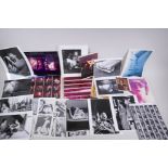 A quantity of art, music and glamour photographs and contact sheets