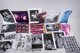 A quantity of art, music and glamour photographs and contact sheets