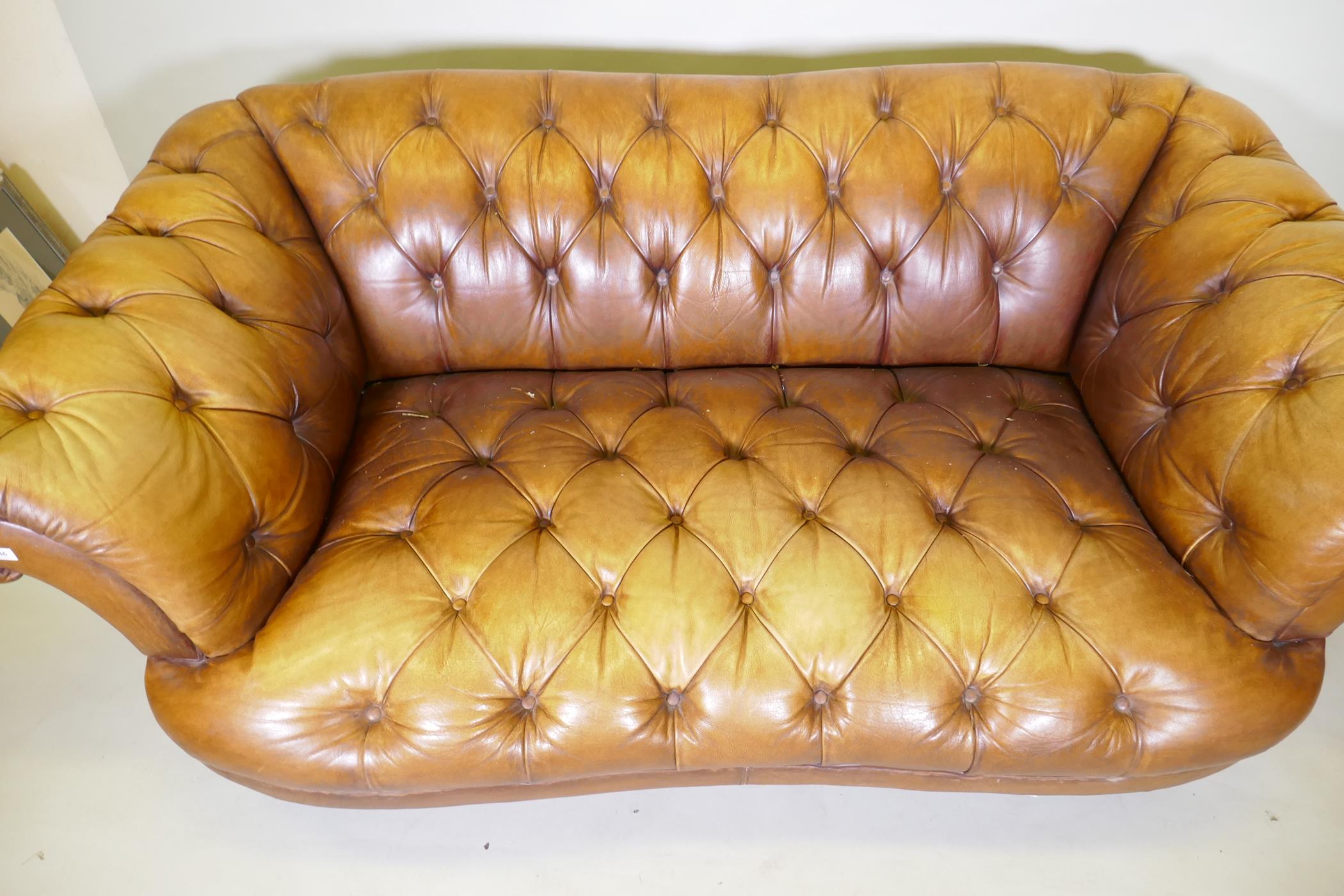 A Tetrad button leather Chesterfield style sofa, 2109cm wide - Image 3 of 3