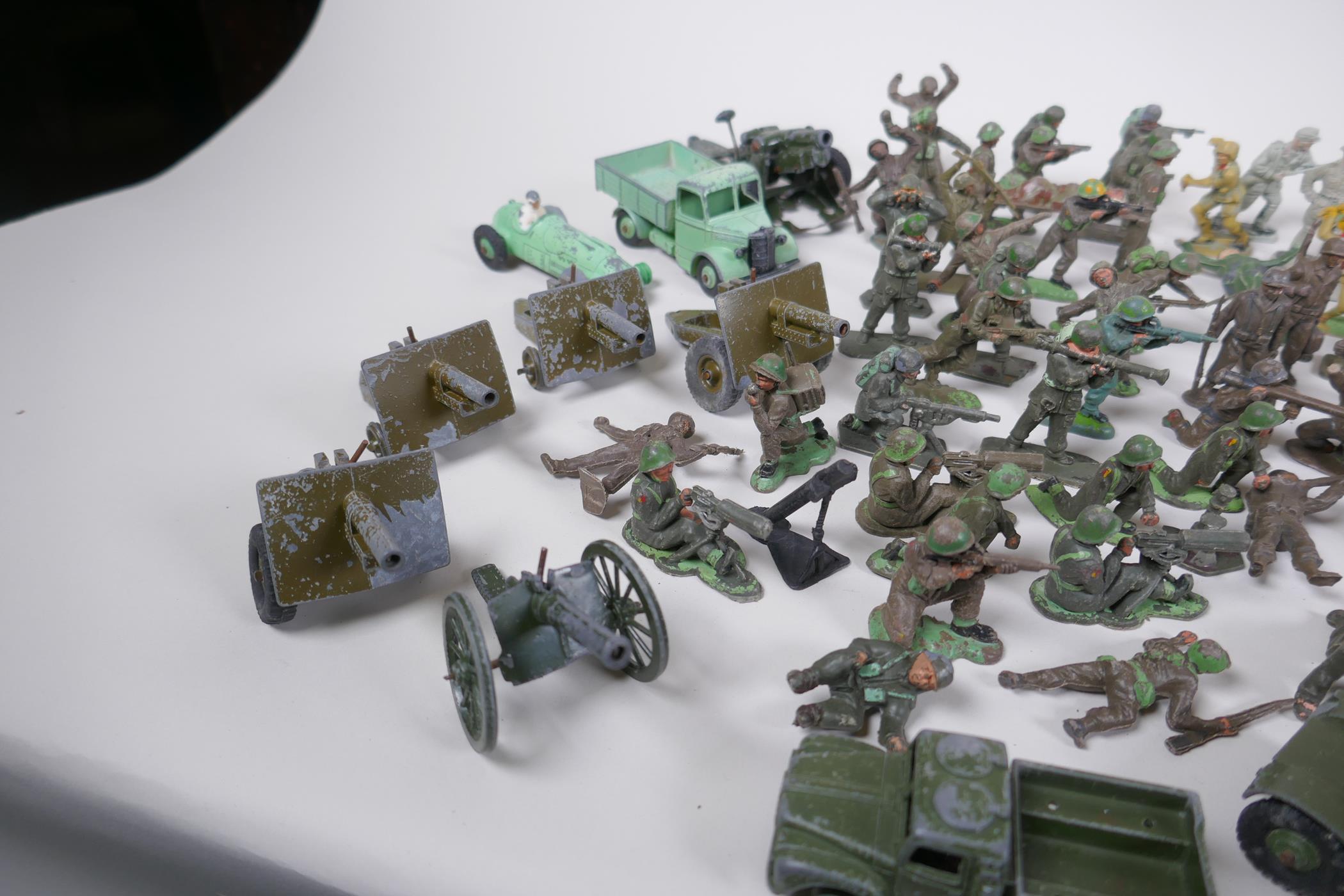 A large quantity of vintage plastic WWII toy soldiers, various makers including Timpo, Lone Star, - Image 5 of 9