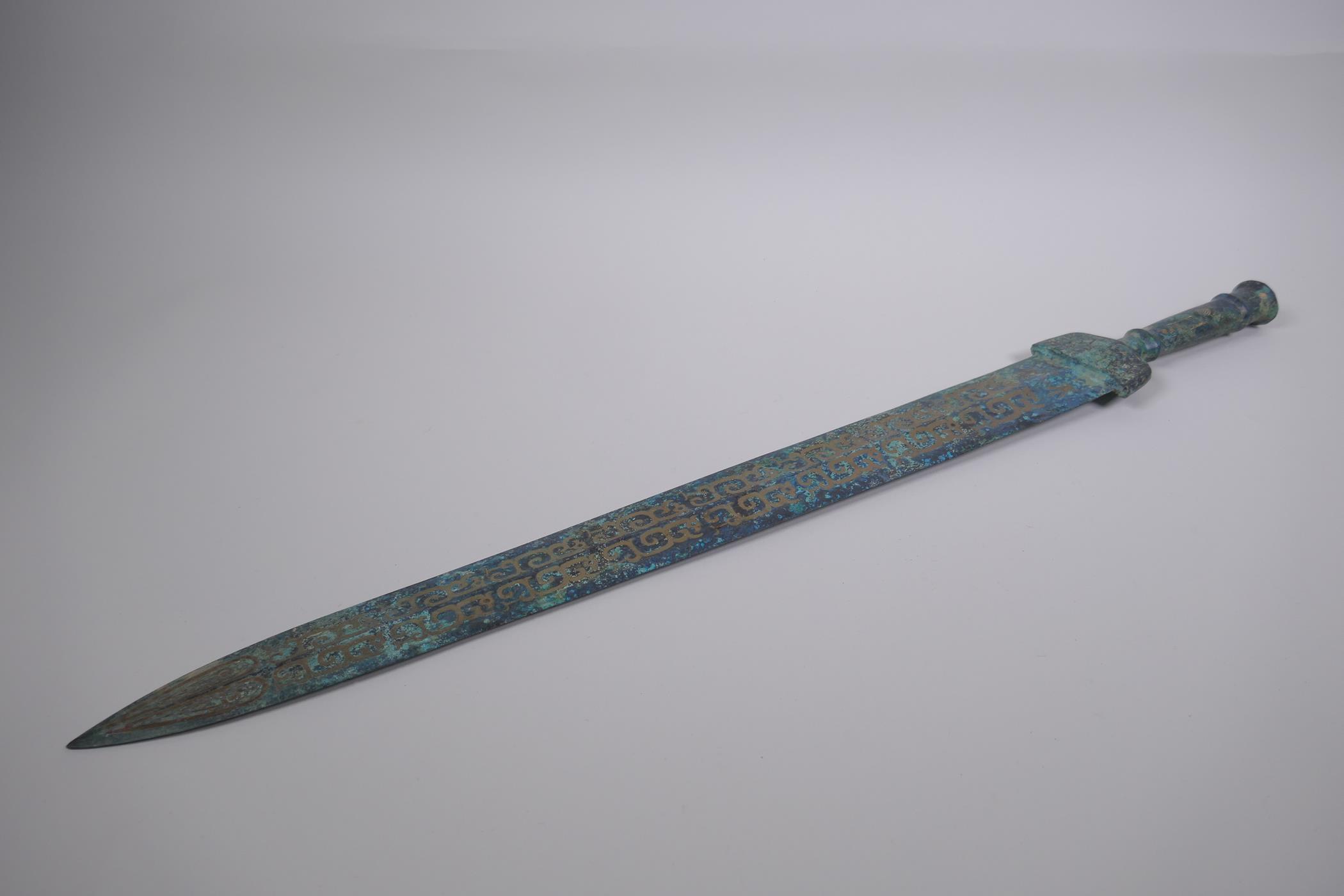 A bronze Archaic style short sword, 62cm long - Image 3 of 3
