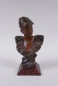 Georges van der Straeten (Belgian, 1856-1928), a bronze bust of a girl, bears signature to the