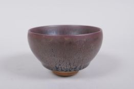 A Chinese Jian kiln tea bowl with hare's fur glaze, 8cm diameter