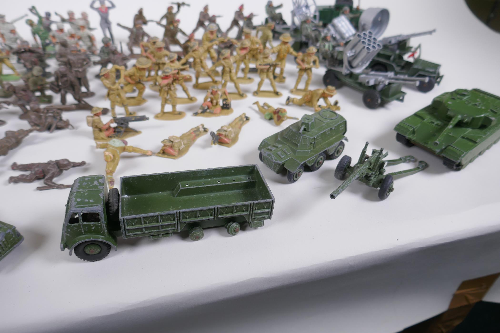 A large quantity of vintage plastic WWII toy soldiers, various makers including Timpo, Lone Star, - Image 3 of 9