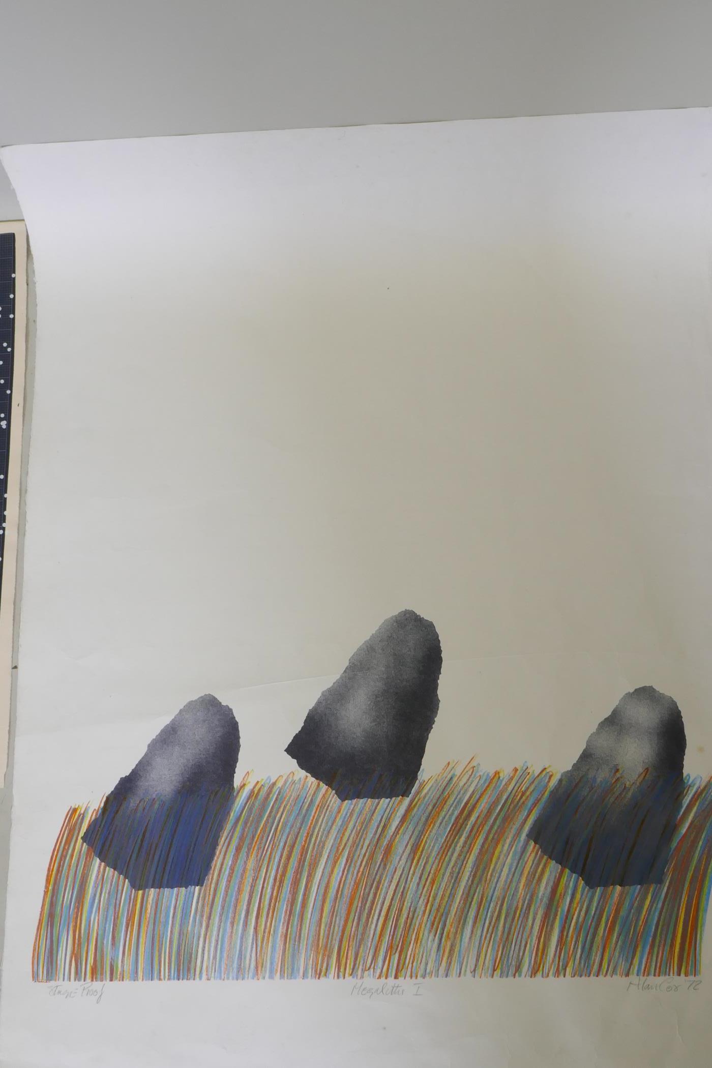 Alan Cox, Megaliths 1, (19)72, contemporary print, together with four other large contemporary print - Image 2 of 12