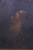 A portrait of an old gentleman with medals on his chest, unsigned, late C19th, oil on canvas laid on