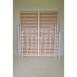 A Laura Ashley Victorian style painted metal bed, mattress size 150 x 190cm