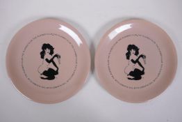 A pair of vintage Dunn Bennett side plates from the Playboy Club, 20cm diameter