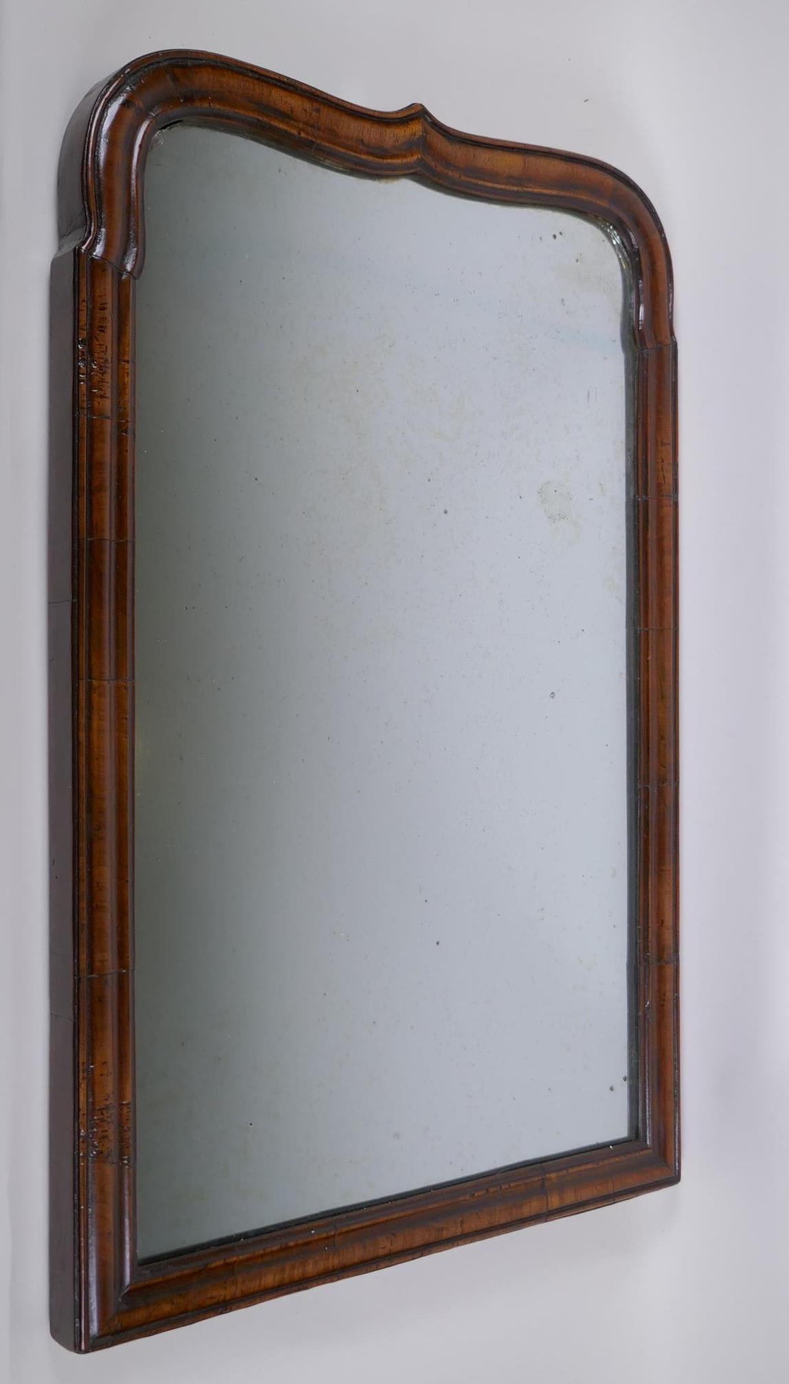 An antique walnut mirror, adapted, 46 x 71cm - Image 2 of 2