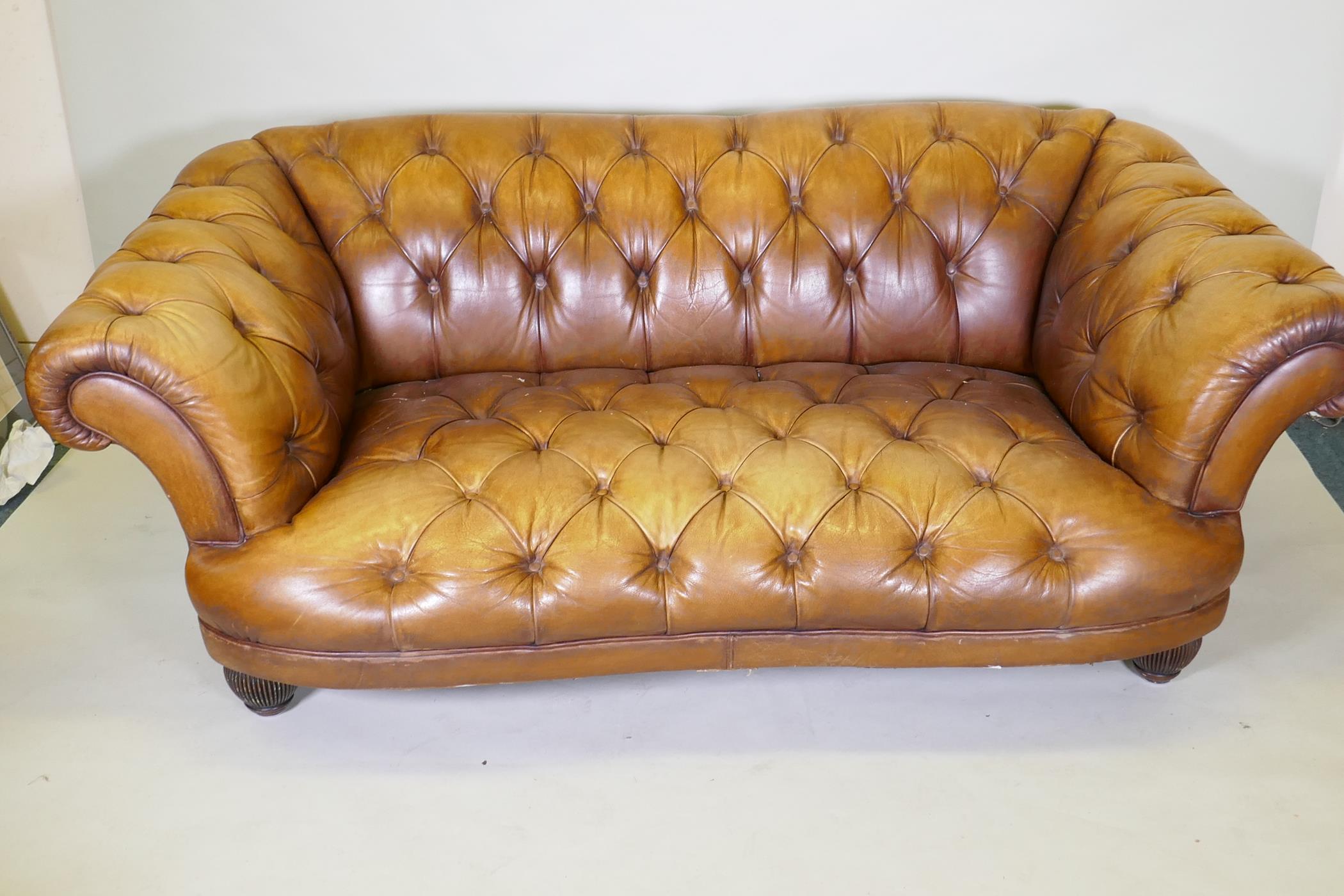 A Tetrad button leather Chesterfield style sofa, 2109cm wide - Image 2 of 3