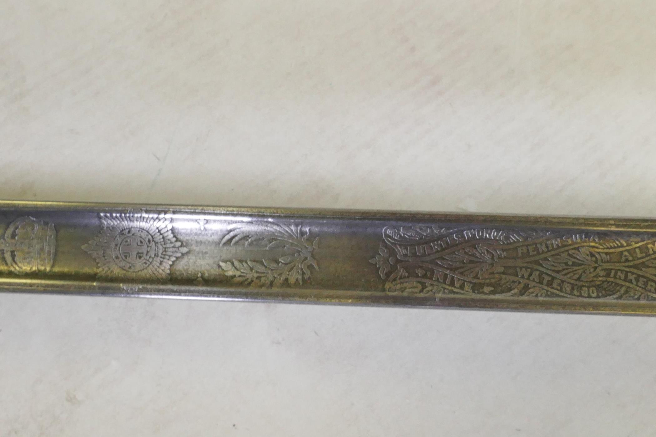 An 1854 pattern George V Coldstream Guards officer's sword by Henry Wilkinson, No 43175, etched with - Image 6 of 10