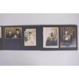 A Japanese photograph album containing portrait photographs from the late C19th and early C20th