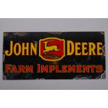 A vintage style John Deere enamel advertising sign, 45 x 21cm