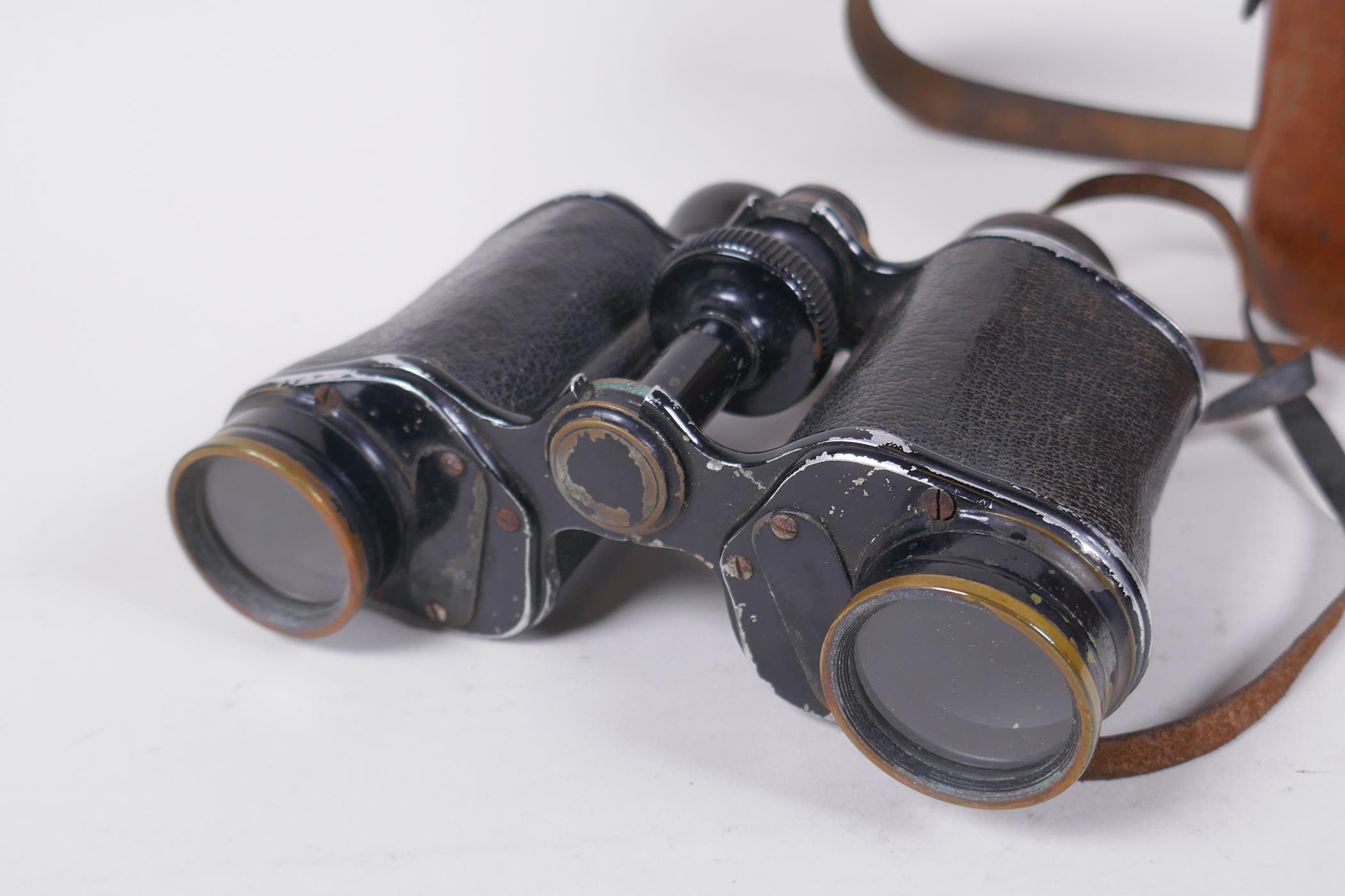 A pair of WWI binoculars with leather case, and a British Army WWI Verners Mk. VII marching - Image 6 of 7