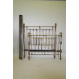 A Victorian Hoskins & Sewell good quality brass and iron double bed, 140 x 202, 151cm high
