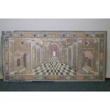 A specimen inlaid marble trompe l'oeil table top, AF, 184 x 92cm