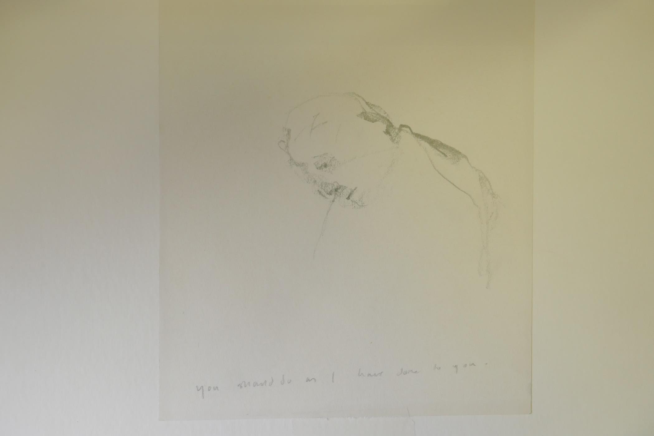 You Should Do as I Have Done to You, pencil on paper, unsigned, with sketches verso, 21 x 23cm