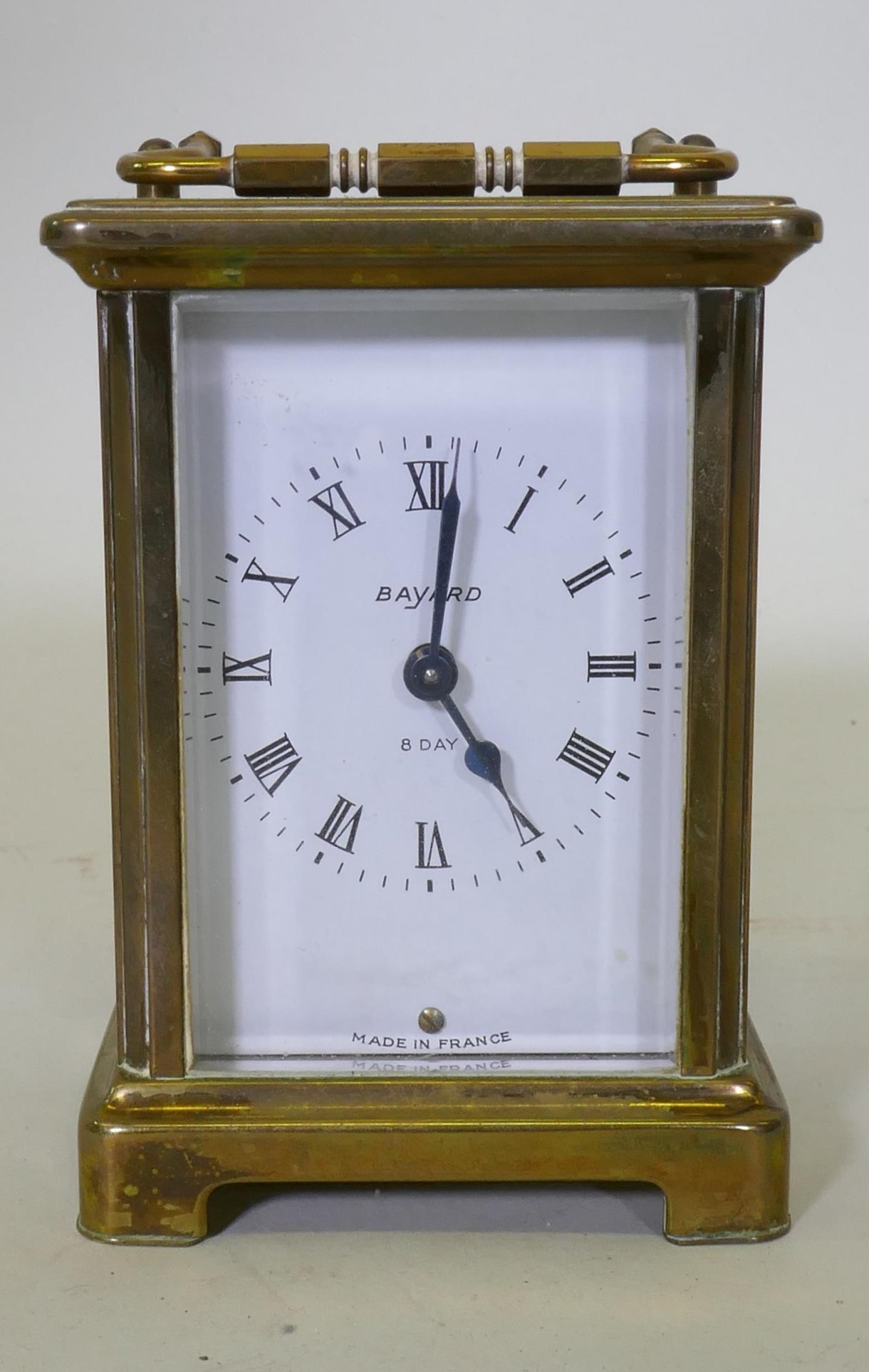 A French brass carriage clock, the dial inscribed Bayard, the movement Duverdrey & Bloguel, - Image 2 of 3