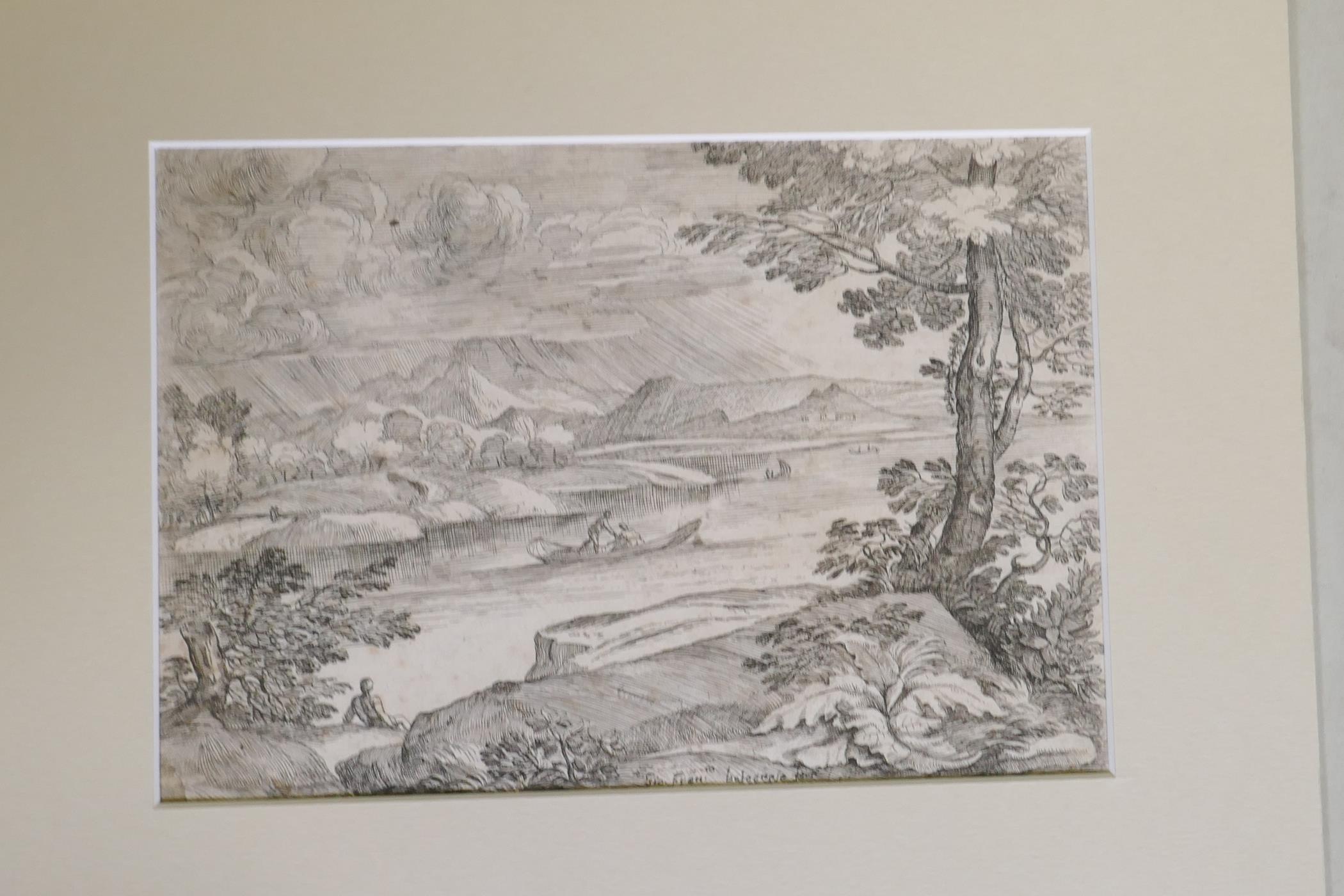 A collection of C19th and C20th landscape watercolours and engravings, some indistinctly signed, - Image 7 of 9