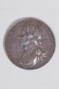 Oliver Cromwell, Lord Protector, cast silver medal, 1653, by Thomas Simon, armoured and draped