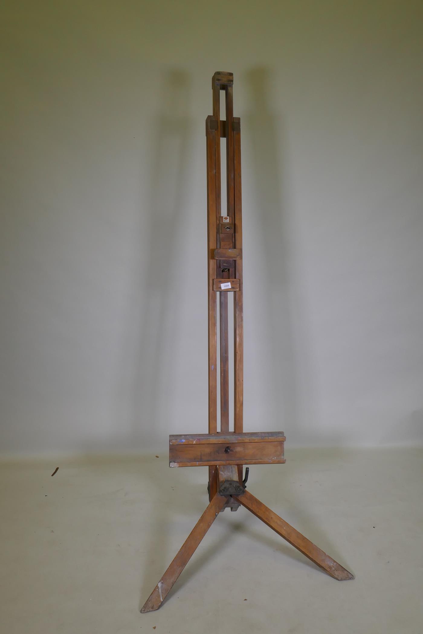 A Winsor and Newton artist's easel, 184cm high