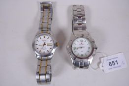 A Seiko sapphire stainless steel gentleman's wristwatch, No 760997, and a Swiss Pulse Elite watch