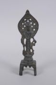 A Sino Tibetan bronze deity, 13cm high