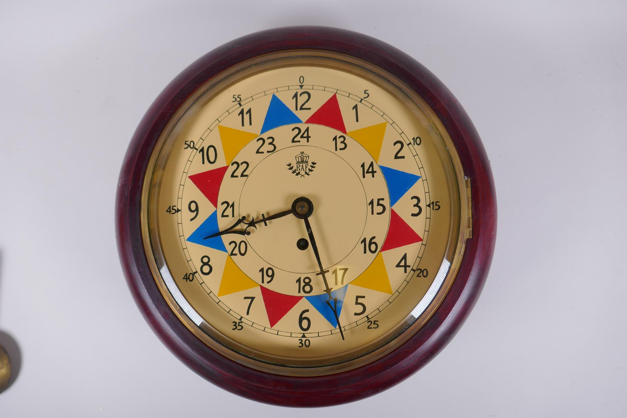 An RAF style fusee sector clock, 33cm diameter - Image 2 of 3