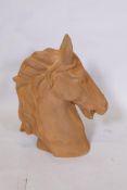 A cast iron bust of a horse's head, 47cm high
