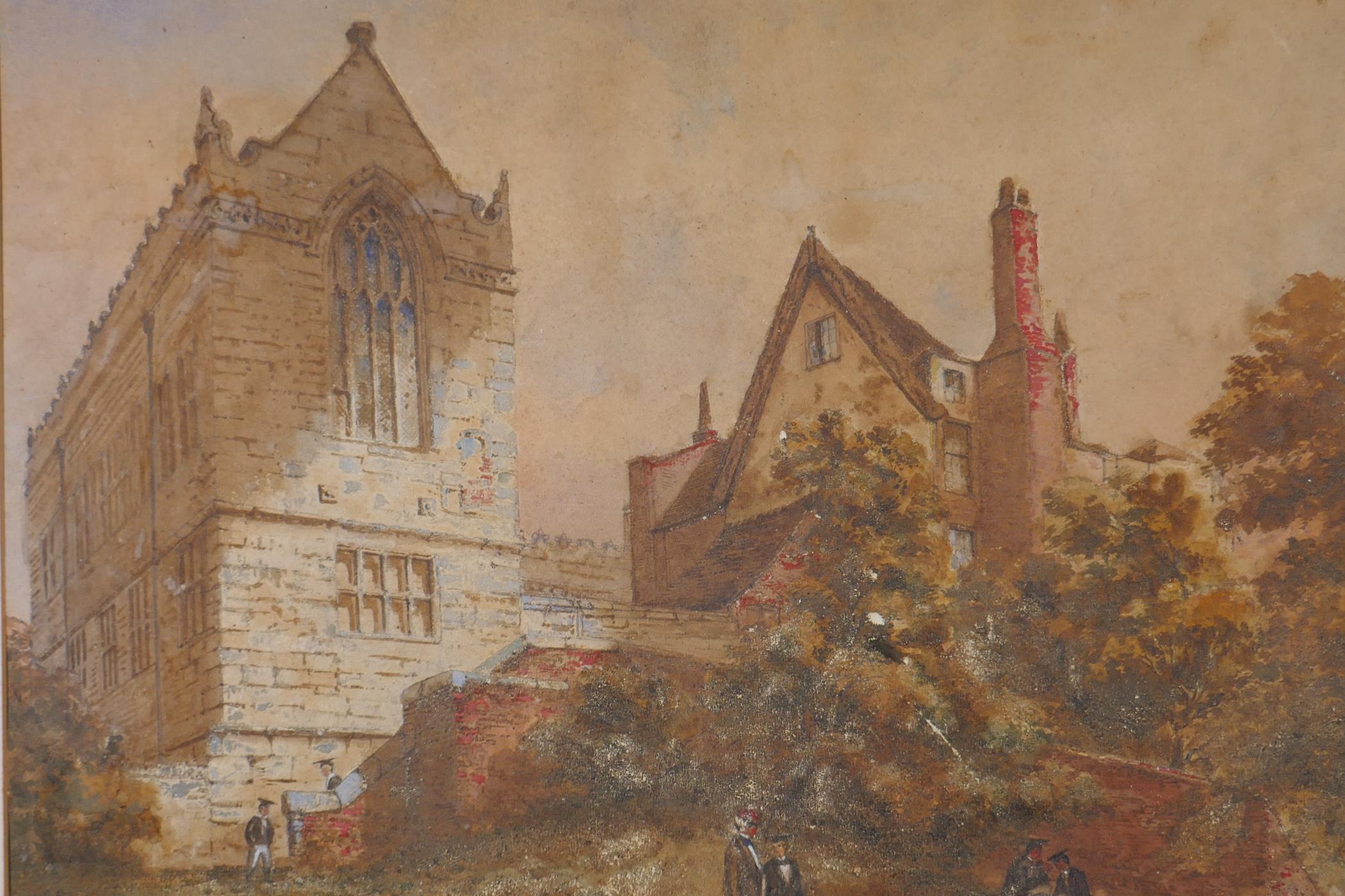 T. Cowlishaw, Lincoln's Inn (18)96, watercolour, and another of Harrow school buildings and - Image 2 of 7