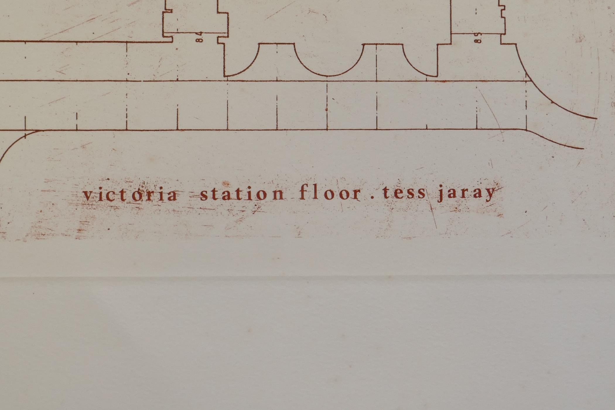 Tess Jaray RA, (British, b.1937), Victorian Station Floor, etching, unsigned; Provenance: Ex- - Image 3 of 4
