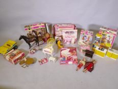 A large collection of vintage pedigree Sindy dolls and accessories, including two 1981/82 Sindy