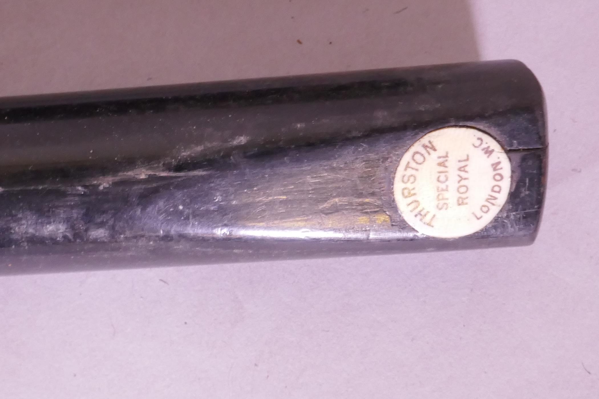 An F.J. Riley 16½oz snooker cue, a Thurston Special Royal 16½oz cue in metal case, and two other - Image 3 of 5
