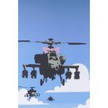 After Banksy, Happy Choppers 2003, limited edition digital print, pencil signed and numbered
