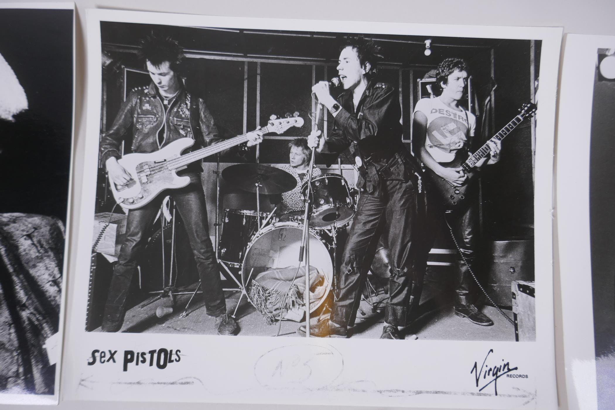 A collection of black and white press photographs of punk bands/musicians including Hugh Cornwell, - Image 3 of 6