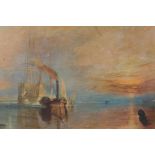 After Turner, The Fighting Temeraire, Fiehl reproduction print on canvas, 57 x 43cm