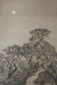 Nikos Hadjikyriakos-Ghika, (Greek, 1906-1994), aquatint of oriental trees; Provenance: Ex-studio