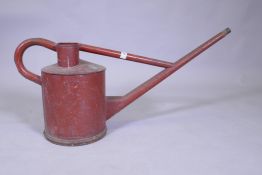 A Haws patent No 4 painted metal watering can, 35cm high
