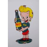 A vintage style 'Squirt' soda enamel advertising sign, 30cm high