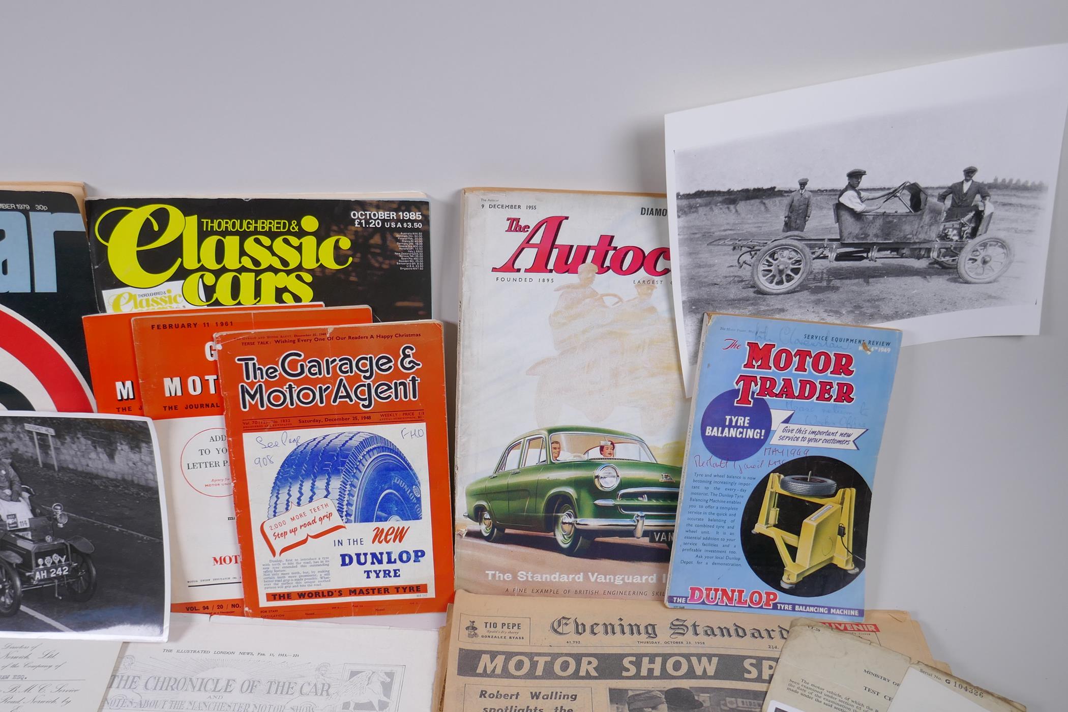 A collection of vintage motoring ephemera to include official car press photographs, automotive - Image 4 of 7