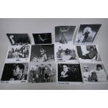 A quantity of black and white press and promotional photographs of musicians, including Elvis,