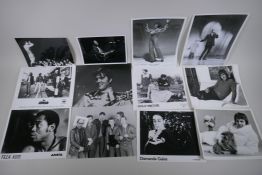 A quantity of black and white press and promotional photographs of musicians, including Elvis,