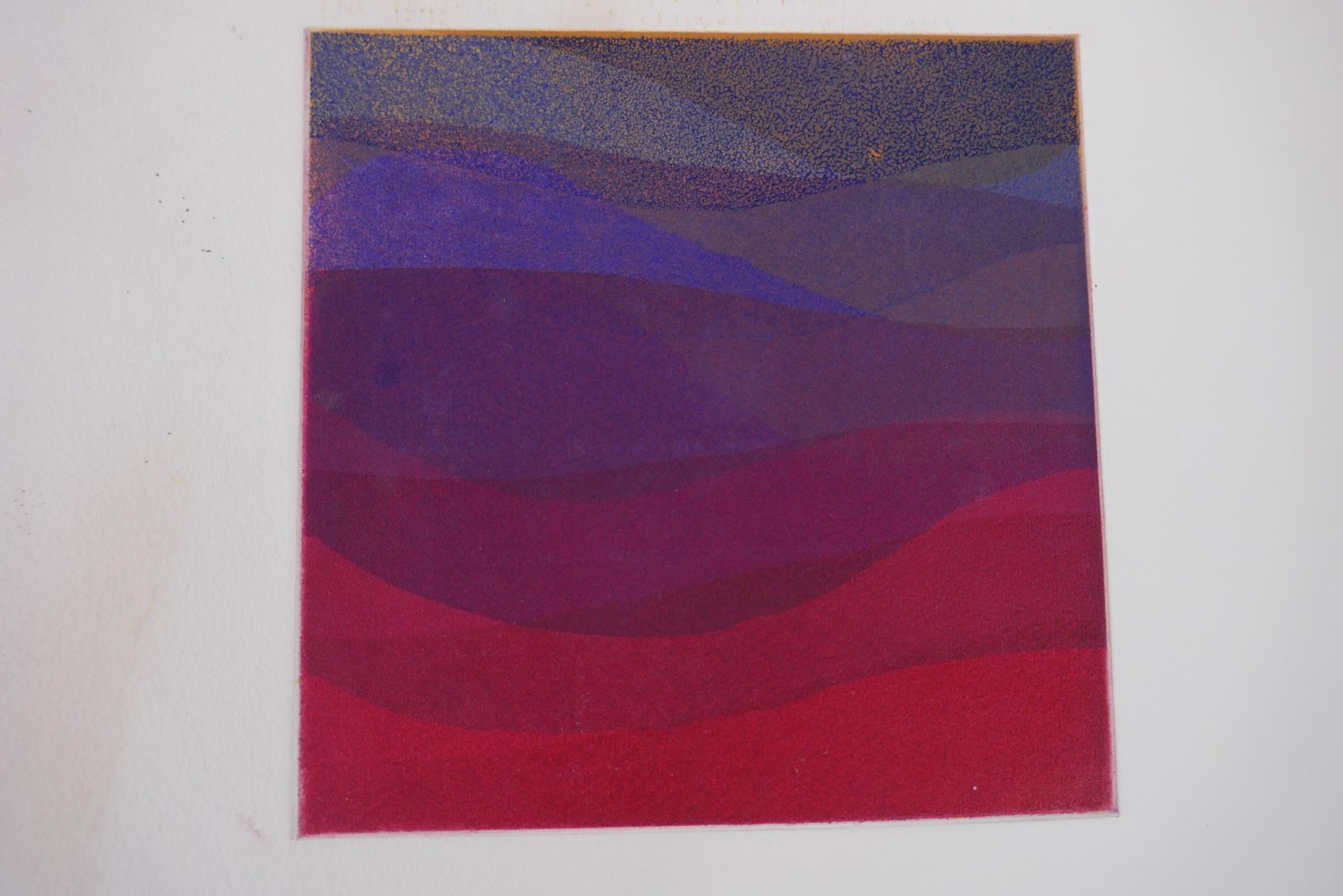 Abstract colour waves, triptych of aquatint prints, pencil signed verso Claire; Provenance: Ex- - Image 4 of 5